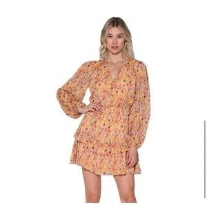 Walter Baker Mishka‎ Mini Ruffle Floral Wrap Dress